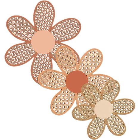Wooden Daisies Wall Decoration Hanging Ornament Rustic for Bedroom Living Room (1/5)