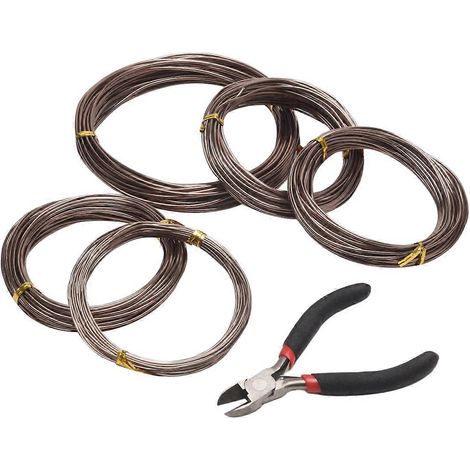 5 rouleaux de fil de fer pour la formation des arbres à bonsaï, coupe-fil en aluminium anodisé pour maintenir les branches de bonsaï, petit format (1/5)