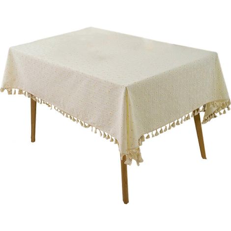 Nappe de style américain, torchon rectangulaire en coton moderne imperméable, idéal pour les réunions de famille et les événements formels. (1/4)