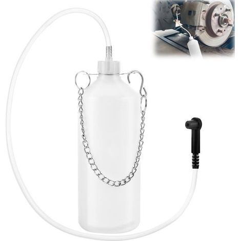 Réservoir de liquide de frein 1 pièce, 1 L + tuyau de 60 cm + raccord en caoutchouc Convient aux voitures et aux dépanneuses (1/5)