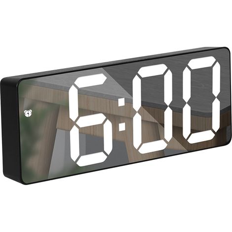 Digital Alarm Clock Large Mirrored LED Display with Snooze Dim Mode Beside Desk Clock for Bedroom Office Electronic Alarm Clock (1/5)