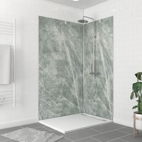 Pannelli da parete del pacchetto + profilo angolo cromatico + 2 profili di finitura cromati - 120x90x210 - Ice Green 120