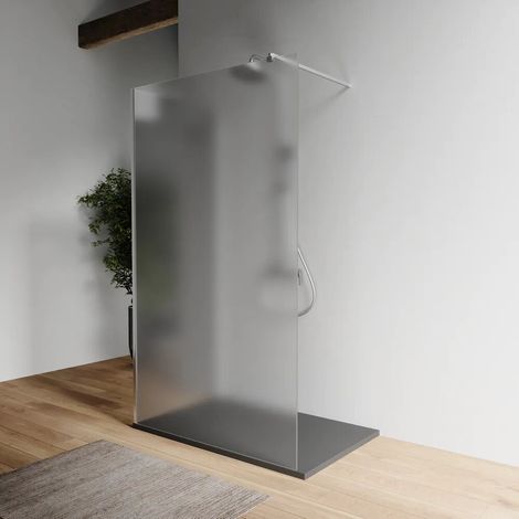 Doppio walk in cromato 60x100 cm vetro 8mm opaco anticalcare h200 Keros (1/4)