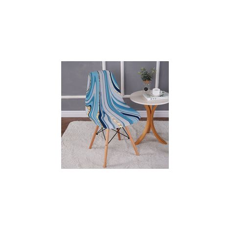 TAISHENGDA-Lot de 2 housses de chaise extensibles motif coquillage, housse de chaise moderne imprimée antidérapante et anti-poussière (1/5)