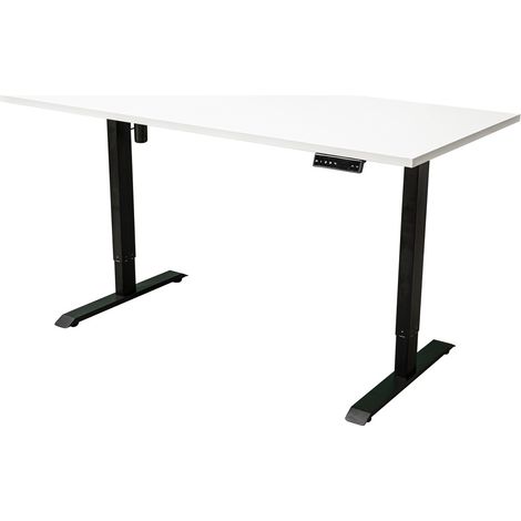 Escritorio regulable eléctricamente - 180x80 cm - Negro / Blanco