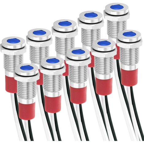 BeMatik - Lampe voyant LED 8mm 12VDC à montage sur panneau zaul 10 pack (1/5)