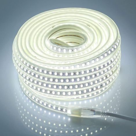 2M 3M 5M 6M Bande LED Blanc 3000K 4000K 6000K AC 220V Interieur Exterieur IP67 Etanche SMD 5730 120led / m Ruban LED pas besoin de Transformateur (Blanc, 3) (1/5)