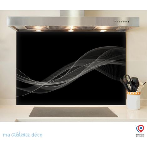 Fond de hotte : Courbe 4 Noir - Verre trempé - 90 cm - 60 cm (1/5)