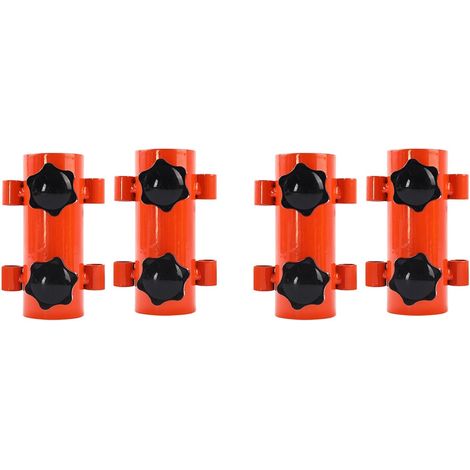 Ensemble de 4 Pièces de Poteau D'Auvent Tube Fixe Coupe-Vent Réglable en Plein Air de Camping Accessoires de Poteau de Support-Couleur Orange (1/5)