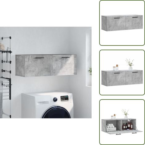 Wandschrank Betongrau 100x36,5x35 cm Holzwerkstoff - Hängeschrank - Wandschrank - Aufbewahrungsraum - Wohnzimmermöbel - Schlafzimmermöbel (1/5)