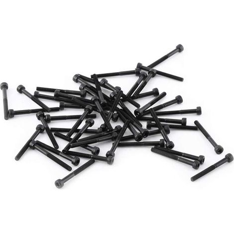 Ensemble de Boulons à Tête Cylindrique à Six Pans Creux M3 Noirs, Attache en Acier Au Carbone Allié de Qualité 12,9, Accessoire D'outil de Réparation, 4-50 Mm(M330mm【half tooth】 50 pcs/pack).