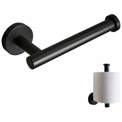 Porte-Papier Hygiénique Noir, Porte Papier WC Mural, Porte-Papier Acier Inoxydable, Mural Métal Porte Papier, Forte Portance, sans Rouille, pour Cuisine, Salle Bain, Noir (1/4)