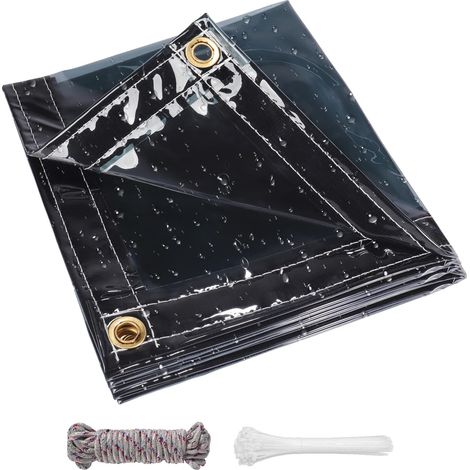 Bâche translucide, PVC résistant, Imperméable, Translucide 2pcs, L2 x W1m (1/2)