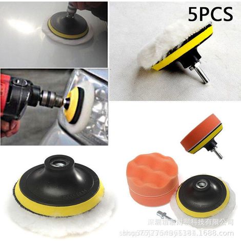 5-piece set including 4-inch sponge polishing pads and M10 thread drill bits