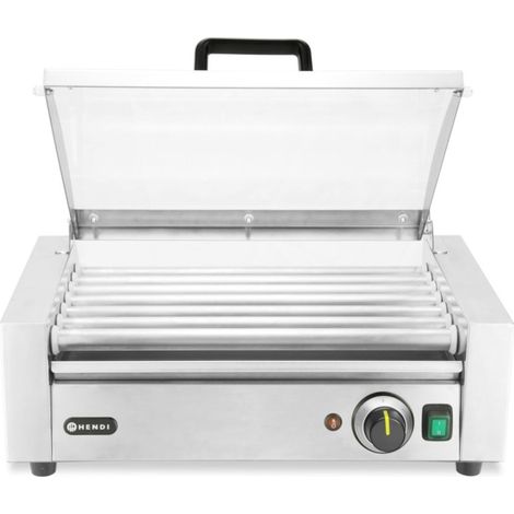 Calentador de panecillos para perritos calientes con tapa, 7 panecillos, 45 cm, 620 W (1/4)