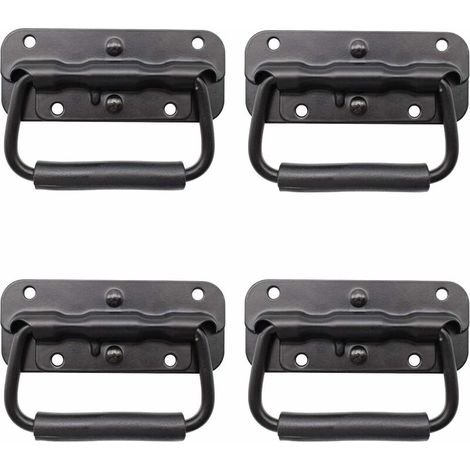 4 Pièce Poignée de Flight Case, Poignée à Ressort de Boîte à Outils, Traction Poignée Pliante à Ressort, Poignée Pliante, Poignée de Boîte à Ressort, Handle Replacement for Toolbox or Storage Box (1/3)