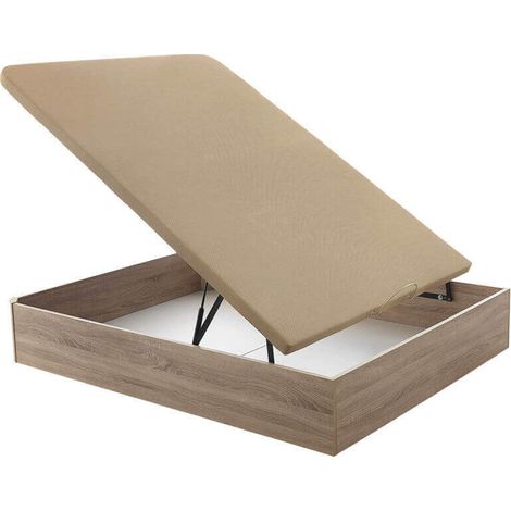 Canapé Abatible Relax Musa 3D gran capacidad alturas 38/32 cm 135x190 cm - Natural - Altura 38 cm (1/2)