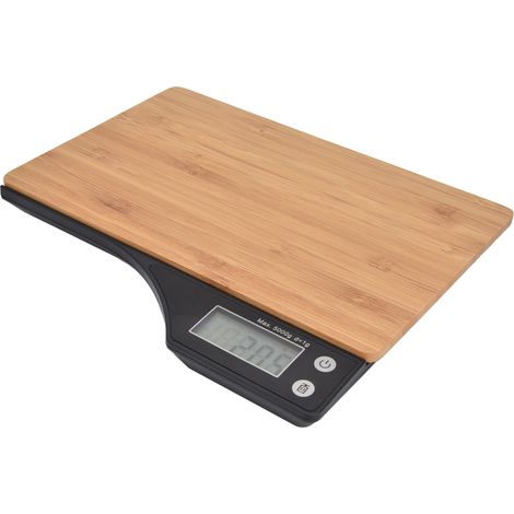 Mini balance de cuisine numérique portable de haute précision avec panneau en bambou, idéale pour la cuisson. (1/5)