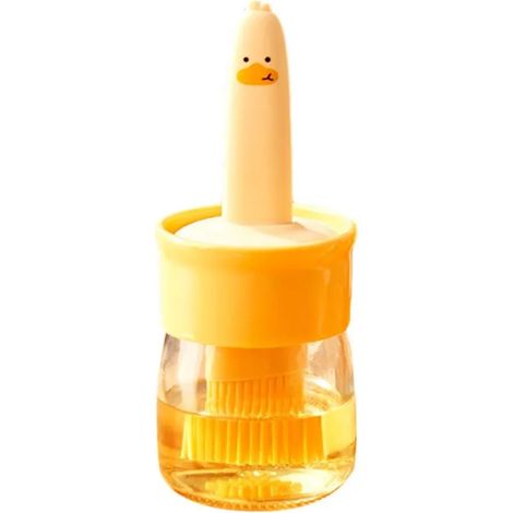 Silikon-Ölpinsel mit integrierter Flasche, ideal zum Kochen: Pfannkuchen, Grillen, Gebäck, Lebensmittelverwendung, hitzebeständig, integrierte Ölflasche. (1/5)