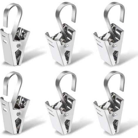Curtain Clips - 100 Pieces - Stainless Steel - Rust-Resistant - Non-Slip