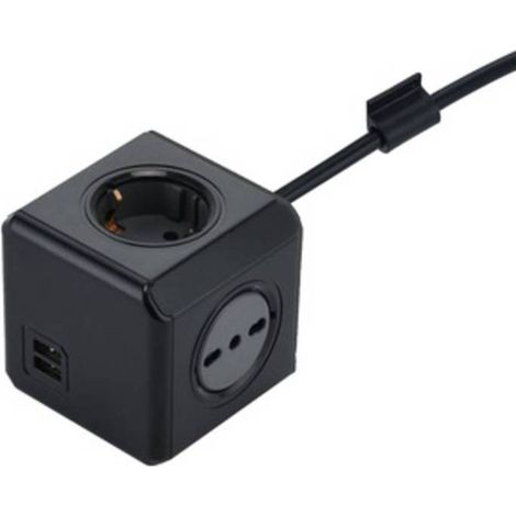 MULTIPRESA CUBO DUAL 2 SCHUKO + 2BIP + 2USB 2.1A