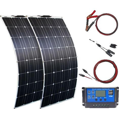 Panneau Solaire, Monocristallin, Design Flexible, kit solaire de 200w (1/2)