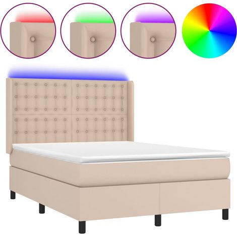Maison Exclusive - Sommier à lattes de lit matelas LED Cappuccino 140x190 cm (1/5)