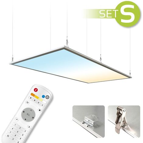 CCT LED Panel 120x60cm Spezialmontageset 60W 3000K-6000K inkl. Fernbedienung, Seilabhängung und Halter (1/5)