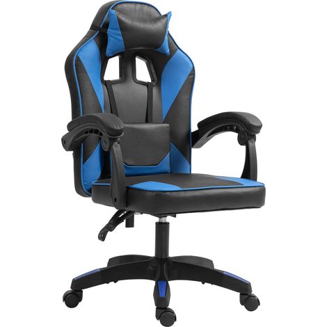 Sedia da ufficio Orkney in similpelle Nero/blu