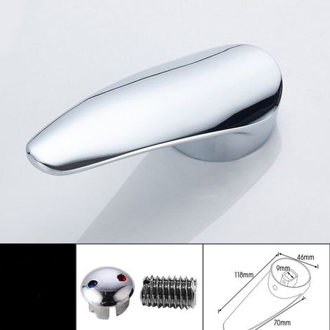 Zinc Alloy Faucet Handles, 48mm Faucet Handle Lever Replacement, Single Handle Lever with Hot and Cold Color Knob dPBkpo0bwXe (1/3)