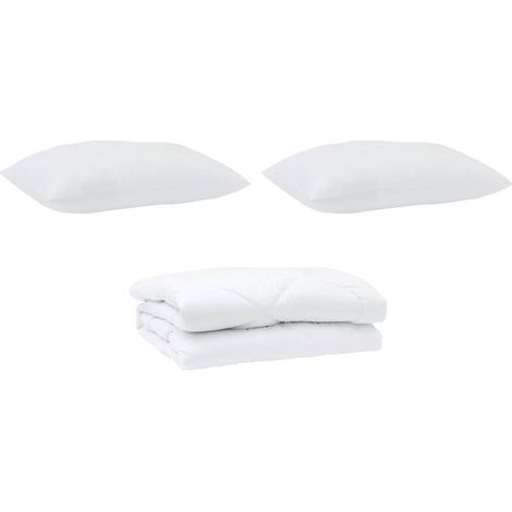 Couette avec oreiller 3 pcs，Duvet Blanc Microfibre CFW67796 (1/5)