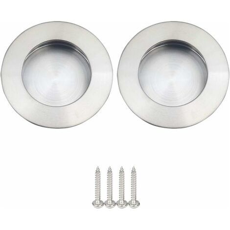Manilla para puerta corredera Jusch de 65 mm – acero inoxidable 304, acabado satinado – para puertas de madera (1/4)
