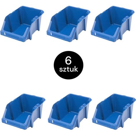 Plateau de rangement Mega-M, boîte de rangement en plastique bleu, 155 x 250 x 120 mm (lot de 6) N (1/5)