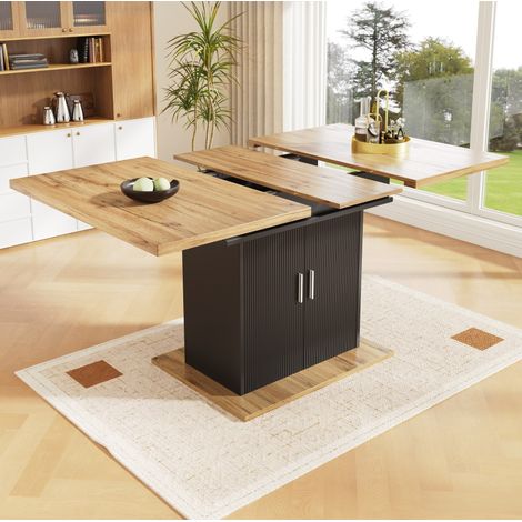 Tavolo da pranzo allungabile 140 x 70 x 76 cm in MDF nero HAVRYA (1/5)