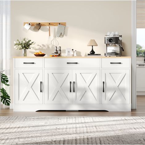 mobile contenitore 160x37x75 con 3 cassetti bianco OKMYHOME (1/5)