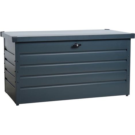 Metall Auflagenbox Kissenbox Gartentruhe Gartenbox Aufbewahrungsbox Anthrazit
