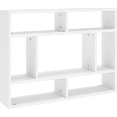Maison Exclusive - Wandregal Weiß 75x16x55 cm Holzwerkstoff (1/5)