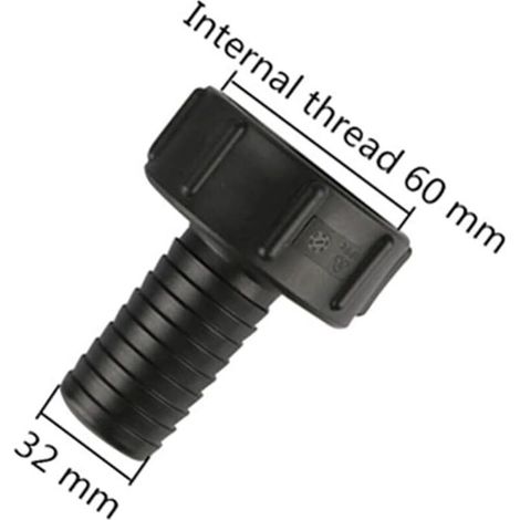 Adaptateur pour tuyau de réservoir 60 mm, filetage grossier importé vers tuyau d'arrosage 32 mm -