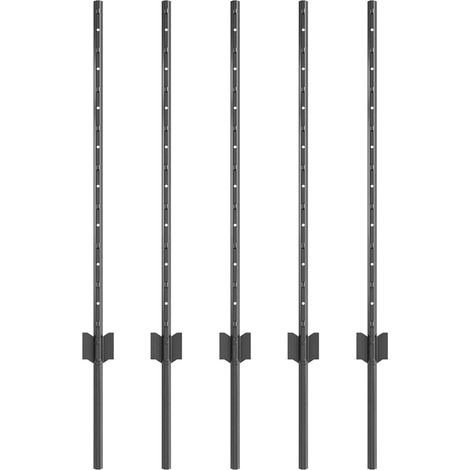 Palo per recinzione interrato 5 pz Grigio 120 cm (1/5)