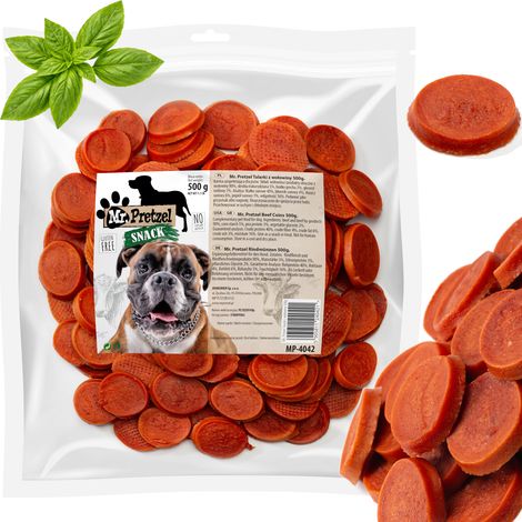 Delicadeza, snack para perros: lonchas de ternera Mr. Pretzel 500 g (1/5)