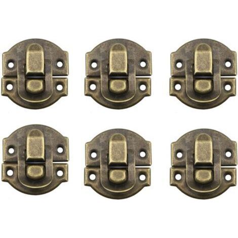 Loquet et loquet, petite taille vintage boîte métal boucle serrure moraillon vintage boîte porte coquille boîte fer ensemble antique tiroir loquet