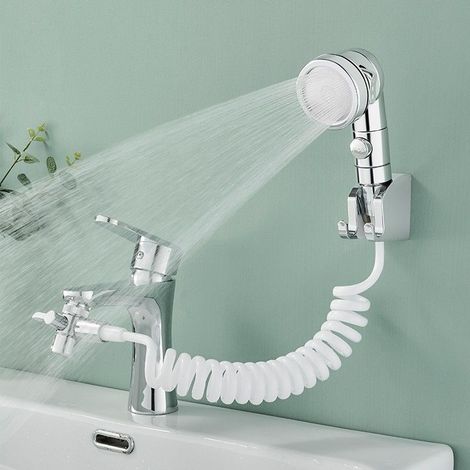 Kit de ducha de mano para lavabo, grifo de baño de mano con 3 modos de rociado para lavar el cabello, baño, cuarto de lavado, cuarto de lavado (1/5)