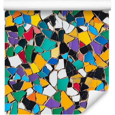 Papier peint mosaïque colorée or, mer et turquoise 50x1000 cm (1/5)
