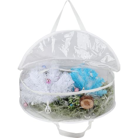 Sac de rangement transparent et imperméable en PVC de 76 x 20 cm pour couronnes de Noël et décorations d'intérieur. (1/5)
