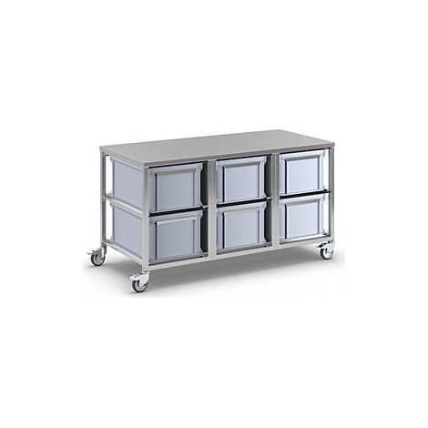 kaiserkraft  Carrello per contenitori in acciaio inox  6