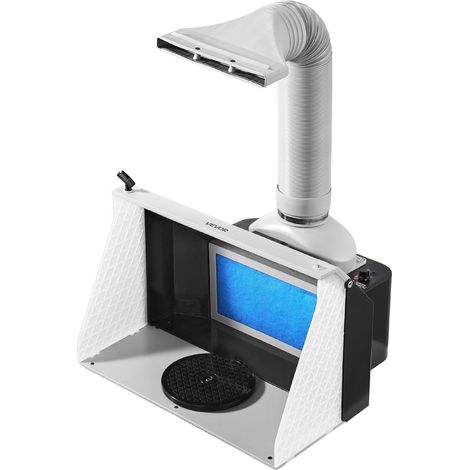 Cabine de pulvérisation aérographe portable avec double ventilateur, 3 lumières LED et tuyau d'échappement pour peinture de (1/5)