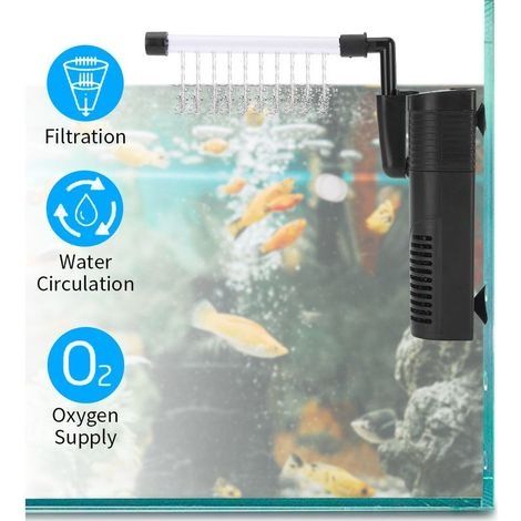 Filtre Intérieur Aquarium de 450L/h, Pompes et Filtres pour Aquarium d'eau Douce ou d'eau Salée (1/4)