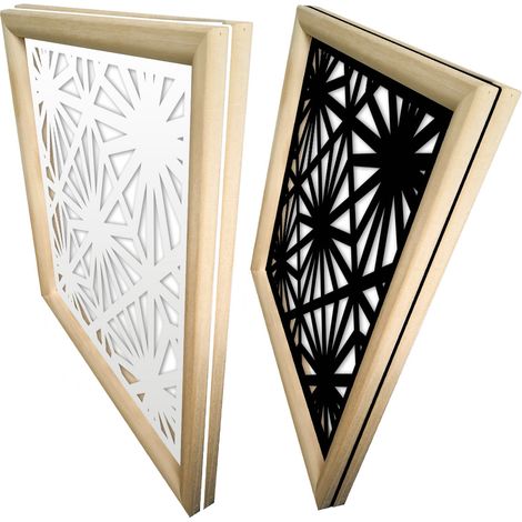 POLESTAR - Moduli Decorativi in Legno e PVC - Misura: 48x48 cm - Colore: bianco (1/4)