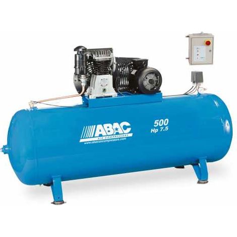 Abac - Compresseur à pistons bi-étagés 400 V Tri 500 L 34.2 m3/h 7.5 CV 15 b + étoile-triangle - B 6000/500 HT 7.5 ET 15B