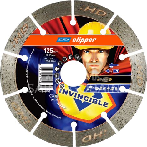 NORTON TARCZA DIAMENTOWA SEGMENTOWA 125mm INVICIBLE CUTS ALL